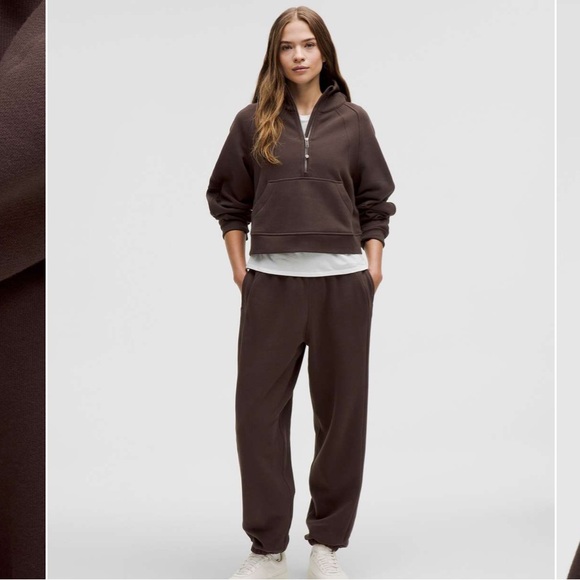 LULULEMON BROWN CROPPED 1/2 ZIP HOODIE🦋 - Picture 1 of 16